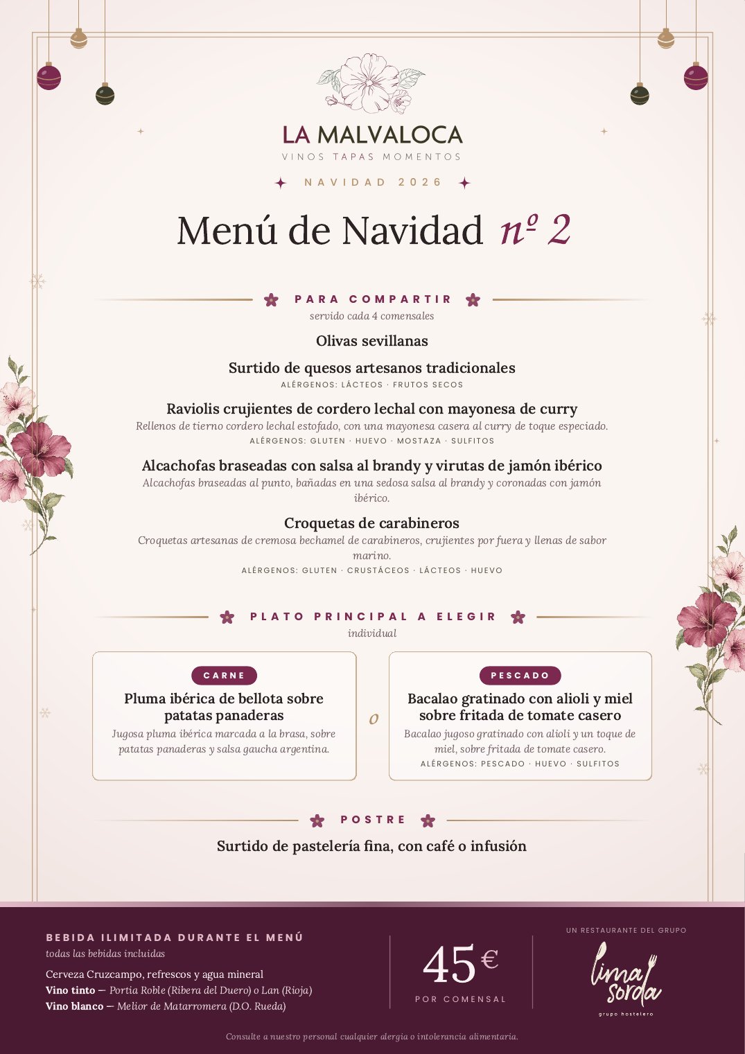 Menú de Navidad nº 2 2026