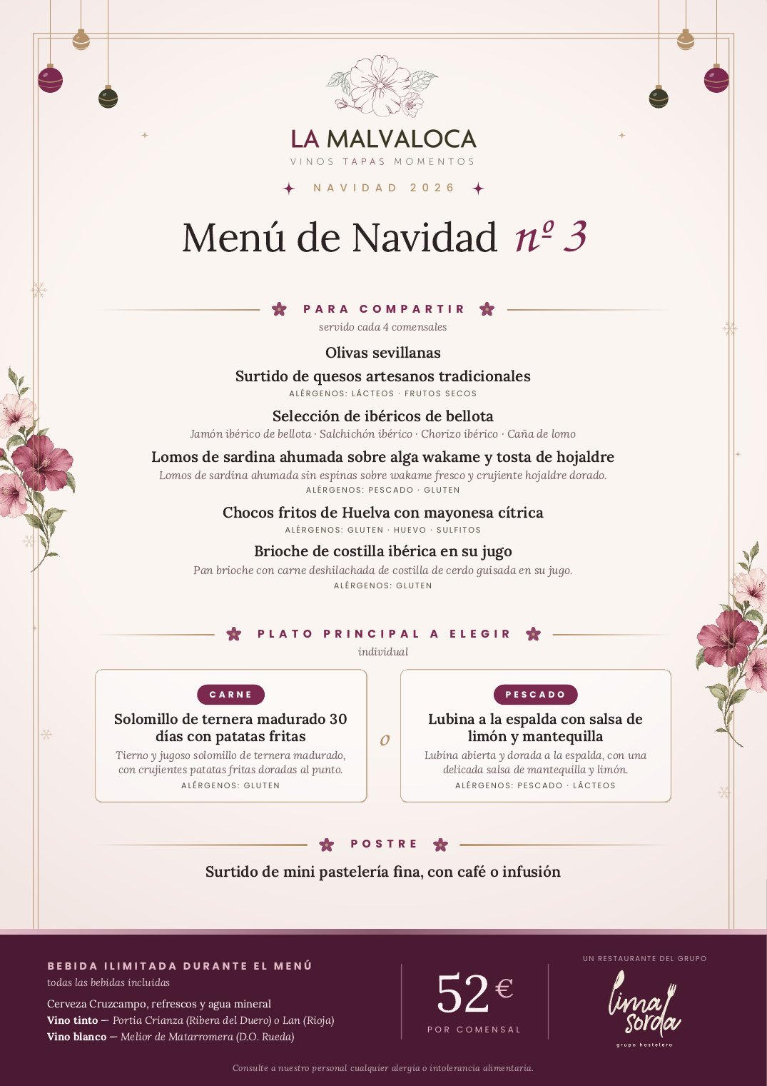 Menú de Navidad nº 3 2026